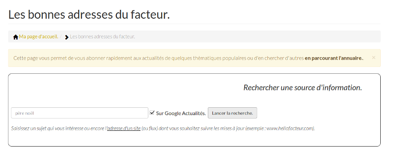 moteur de recherche Google Actualités sur Hello facteur